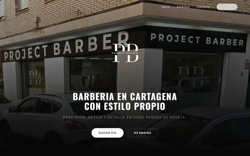 Captura de la web de Project Barber, barbería · cartagena