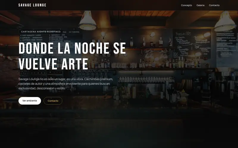 Captura de la web de Savage Lounge, ocio nocturno · cartagena